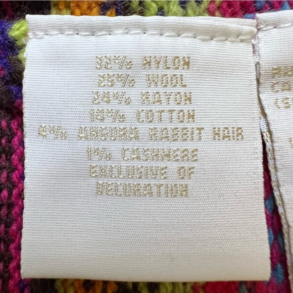 Tommy Hilfiger NWT Women’s Hot Pink Wool Blend Sweater W/ Multi Color Stripes M - Picture 13 of 16